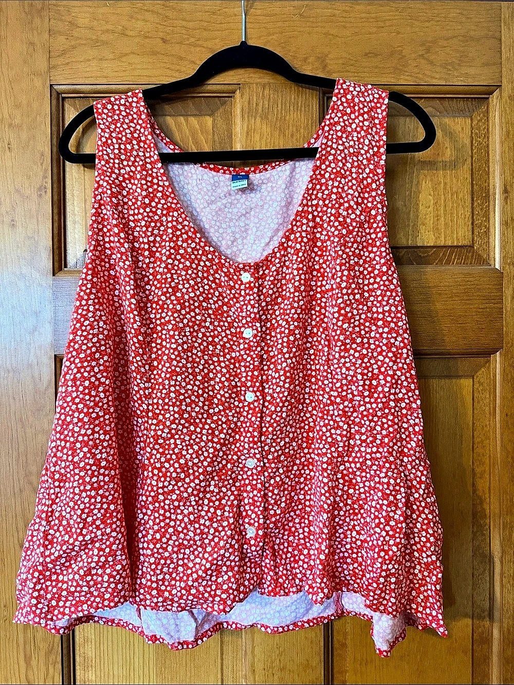 Old Navy Floral Red & White Tank Top XL